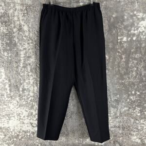 NEW Alfred Dunner Petite Size 16P Elastic Waist Straight Leg Pants Black Casual